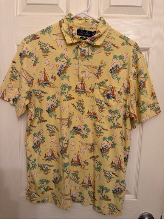 Ralph Lauren Other - Ralph Lauren Yellow Sailboat & Palm Print Polo